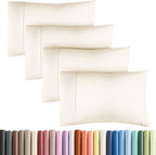 Queen Pillow Cases - 4 Pack - Super Soft Pillowcase Covers - Envelope Enclosure - Hotel Quality Pillow Protectors - Wrinkle Free, Shrink & Stain Resistant - Machine Washable - 20" x 30" (Off White)