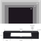 GHC Floating TV Stand, Wall Mounted Entertainment Center and Cabinet Shelf, TV Console with Storage，Media Console for DVD Player, Space-Saving Under TV Shelf for Bedroom, Living Room (Black)