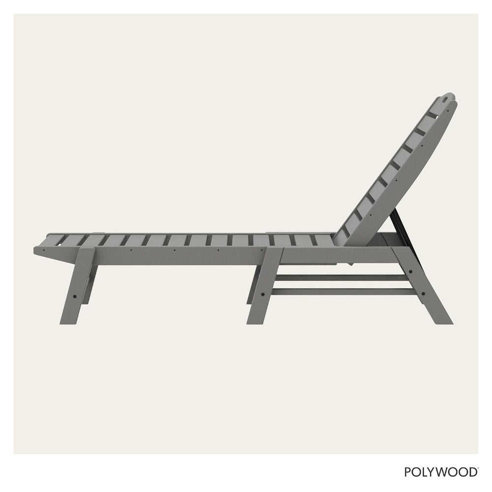 POLYWOOD Nautical Patio Chaise, Slate Grey