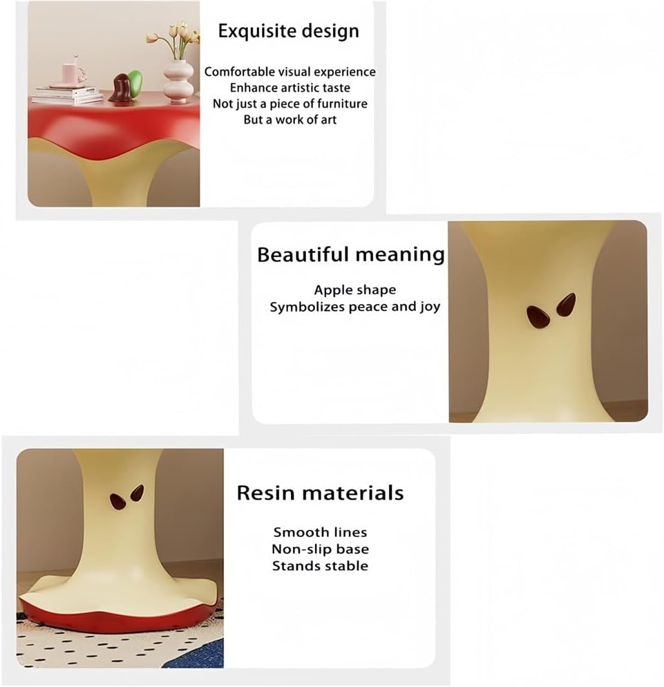 Cute Apple-Shaped Accent Table, Resin Fruit-Shape Side Tables, Small End Tabl...