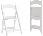 Flash Furniture Hercules Series Folding Chairs for Weddings and Formal Events, Stackable Commercial Event Seats with 1,000-lb. Static Weight Capacity, Set of 2, White