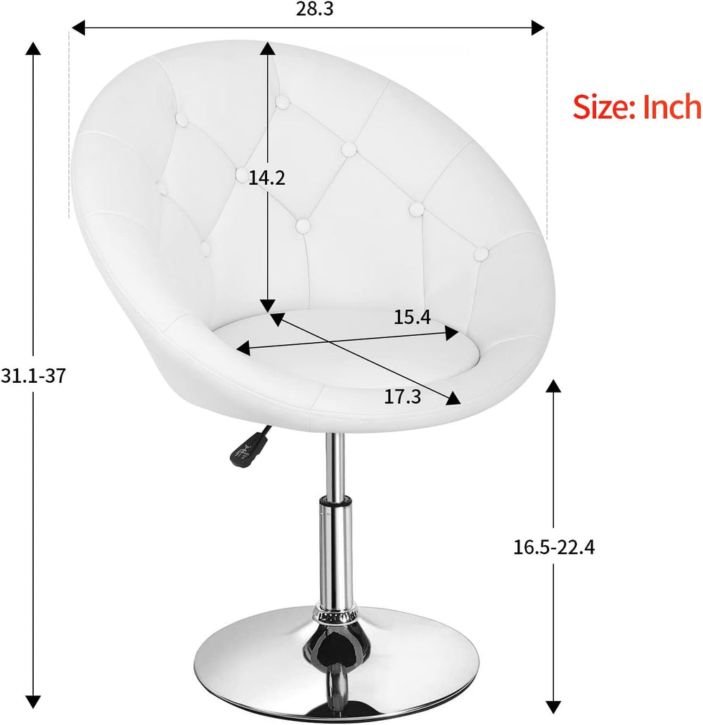 PayLessHere Living Room Vanity Chair Makeup Chair Swivel Accent Chair Round B...