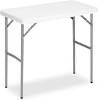 2.7ft Rectangular Folding Table for All-Occasion, Foldable Table with HDPE Tabletop and Steel Legs, Durable and Stable Small Folding Table, Perfect for Camping, Picnic, Party, Indoor & Outdoor