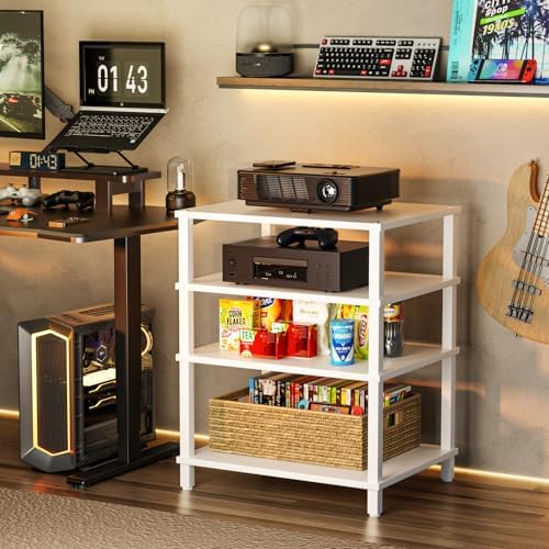 LELELINKY 4-Tier AV Media Player Stand, Stereo Stand, Modern Audio Shelf,Wood...