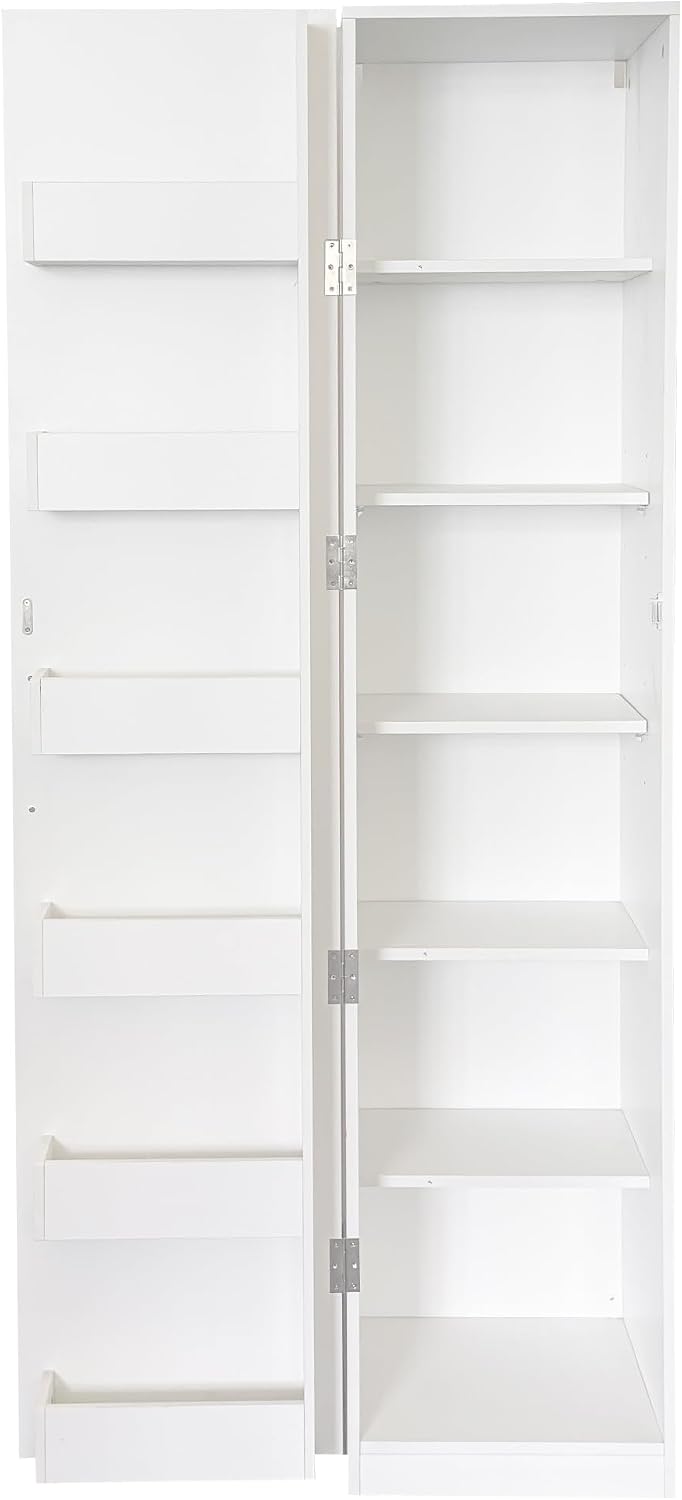 70.87" Narrow Kitchen Pantry Cabinet, Freestanding Buffet Cupboard with ...