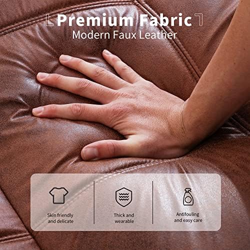 Opoiar Leather Futon Sofa Bed,Convertible Memory Foam Couch Bed,Futon Sets Da...