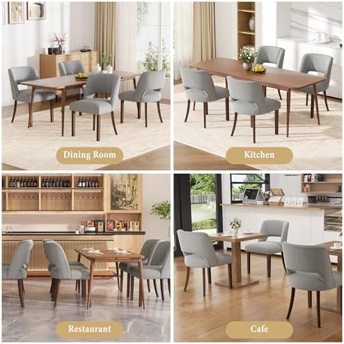 Dining Chairs Set of 4,Modern Dining Room Chairs with Thick Cushions,Linen Up...