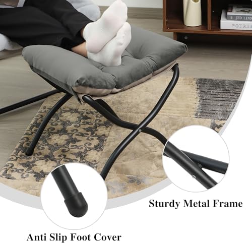 15"(H) Folding Ottoman, Foldable Footrest Stool, Portable Small Foot Sto...
