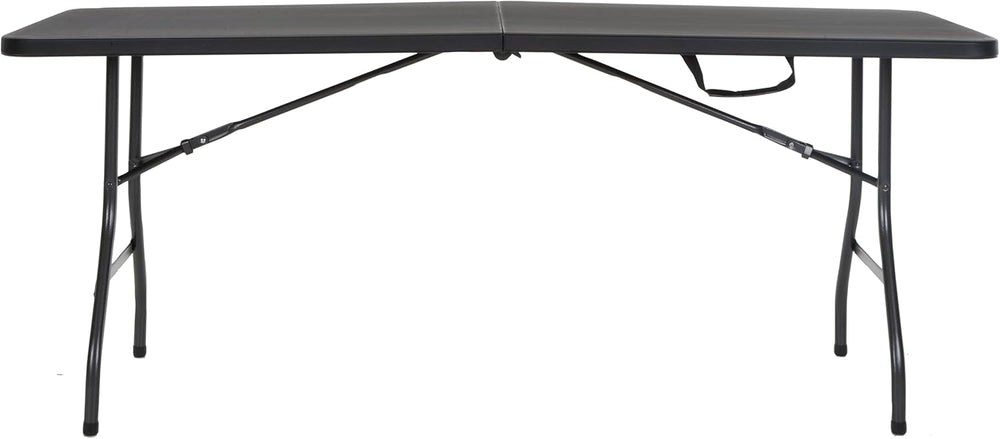 COSCO 6 ft. Fold-in-Half Banquet Table w/Handle, Black