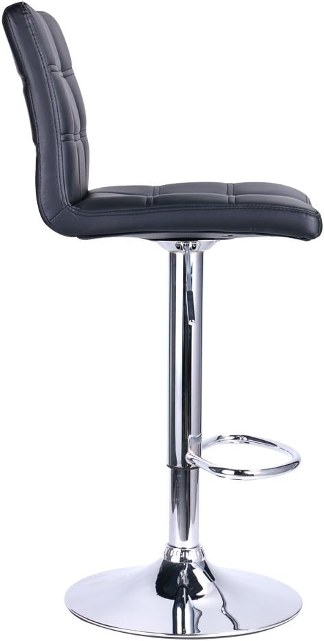 Leopard Modern Square PU Leather Adjustable Bar Stools with Back, Square Back...