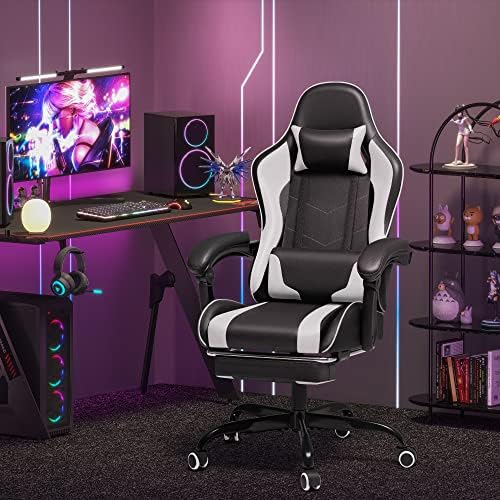 Homall Gaming Chair, Video Game Chair with Footrest and Massage Lumbar Suppor...