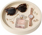 Leather Catchall Tray Organizer for Entryway Vanity Living Room | Organize keys, sunglasses & perfume. Elegant leather catchall tray decor for your entryway, vanity & living room.