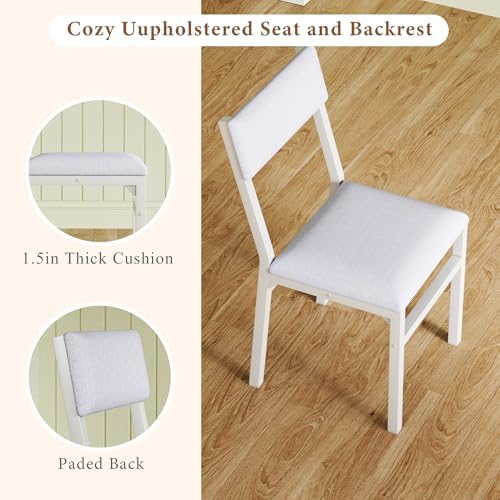 HUAHUU Dining Table Set for 4, Extendable Kitchen Table Cushion Chairs Set of...