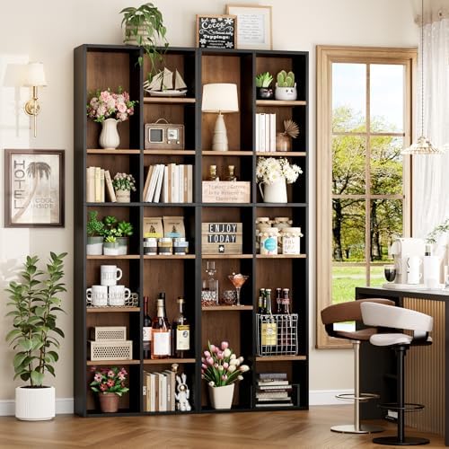 FOTOSOK Bookshelf Bookcase 7-Tier Narrow Bookshelf Tall CD Media Tower Rack