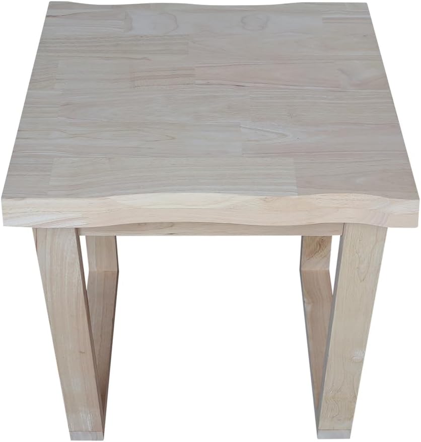 International Concepts Live Edge Solid Wood End Table - Unfinished