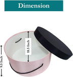 Sarah's Hat Boxes Classic Pink/Black Hat Box – 18.5" x 9.5" (Dia. x Ht.) Handmade in USA – Odorless Non-Toxic Adhesive, Cording Handle – Premium Storage for Hats & Accessories