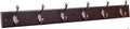BIRDROCK HOME Oval Hook Coat and Hat Rack | 6 Hooks| Wall Mount | Brown Finish | Bronze Hooks