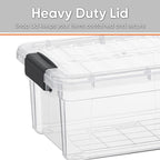 Superio Clear Storage Boxes with Lids, 3.5 Quart Plastic Container Bins for Organizing, Stackable Crates, BPA Free, Non Toxic, Odor Free, Organizers for Home, Office and Dorm, 6 Pack