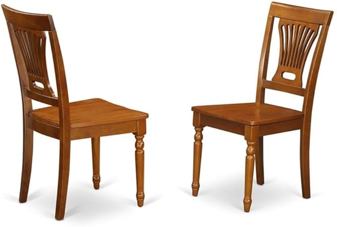 East West Furniture PLAI7-SBR-W 7 Piece Dining Room Furniture Set Consist of an Oval Kitchen Table with Butterfly Leaf and 6 Dining Chairs, 42x78 Inch, Saddle Brown