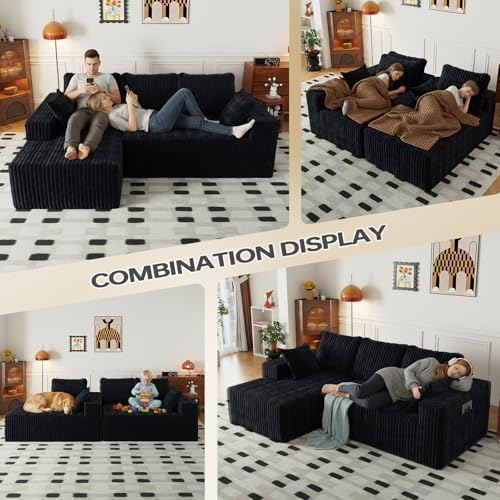 96" Cloud Sectional Couches with Chaise for Living Room