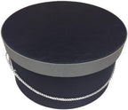 Sarah's Hat Boxes Classic Black/Gray Hat Box – 8.75" x 4.5" (Dia. x Ht.) Handmade in USA – Odorless Non-Toxic Adhesive, Cording Handle – Premium Storage for Hats & Accessories