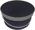Sarah's Hat Boxes Classic Black/Gray Hat Box – 14.75" x 7.5" (Dia. x Ht.) Handmade in USA – Odorless Non-Toxic Adhesive, Cording Handle – Premium Storage for Hats & Accessories