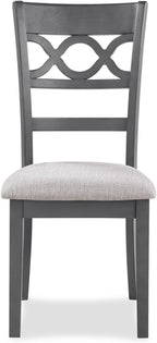 New Classic Furniture Cori 5-Piece Round Dining Set with 1 Table and 4 Chairs, Gray