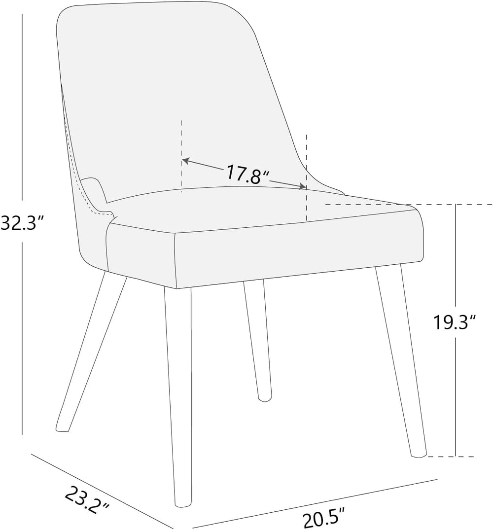 CHITA Mid-Century Modern Dining Chair, Upholstered Fabric Accent Chair for Di...