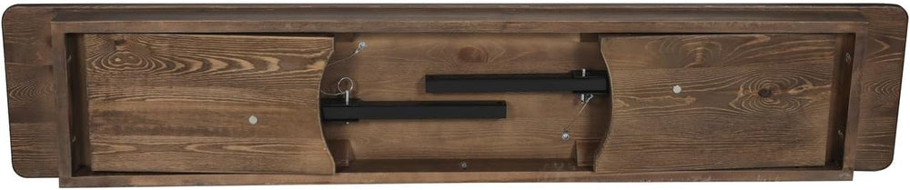 Flash Furniture Hercules 60x12 in Commercial Folding Bench, Rustic | Foldable...