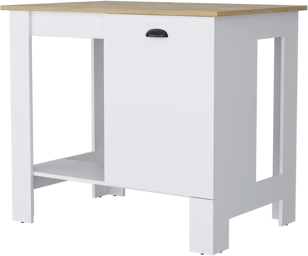 Kitchen Island with Single Door and Lower Open Shelf | Includes single door w...