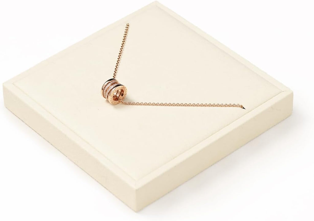 Oirlv Microfiber Jewelry Pendant Display Tray Jewelry Necklace Organizer Display Tray(Beige)