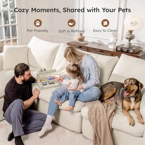 Modular Sectional Cloud Sofa, No Assembly Oversized Couch, Beige | Comfy Seat...