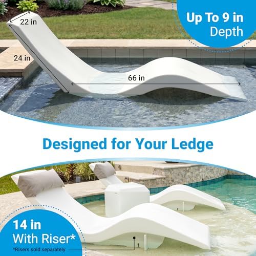 Aqua Outdoors Pool Lounge Chairs, Pool Chairs for in Pool, 9-in Water Depth |...