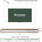 POVISON Fully-Assembled Minimalist Floating TV Stand, Modern Wall-Mounted Entertainment Center with 4 Flip-Down Cabinet Doors, Solid Wood Media Console, 110.24"
