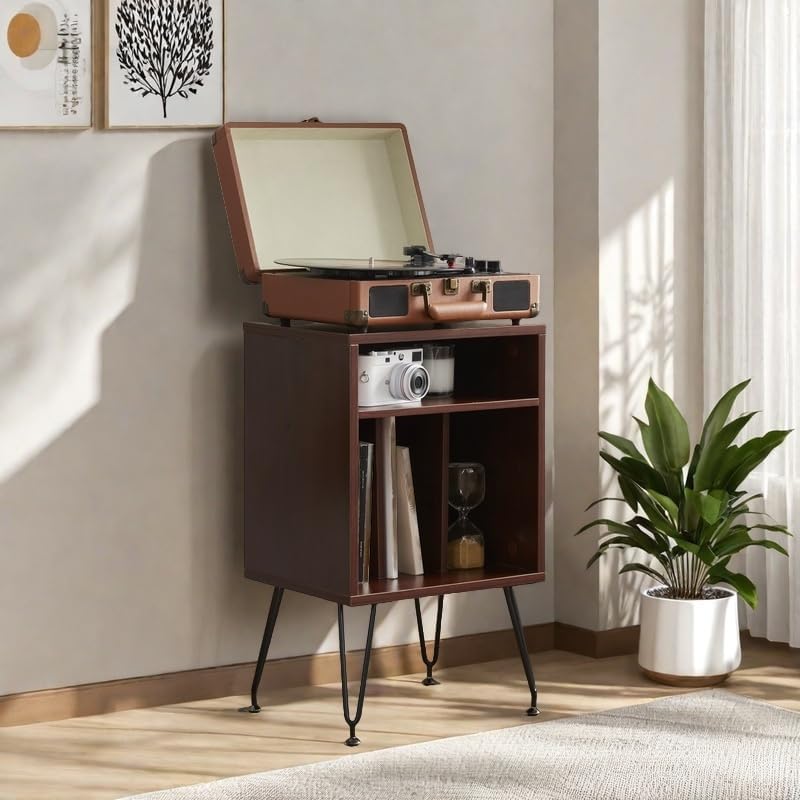 FONTOI Record Player Stand with Storage Space, Turntable Stand Record Player ...
