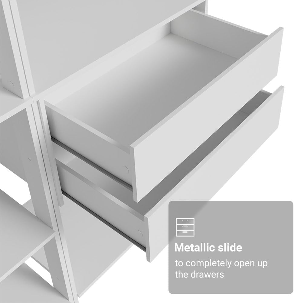 Madesa Kitchen Pantry Storage Rack with 4 Drawers and Open Shelves 78" L...