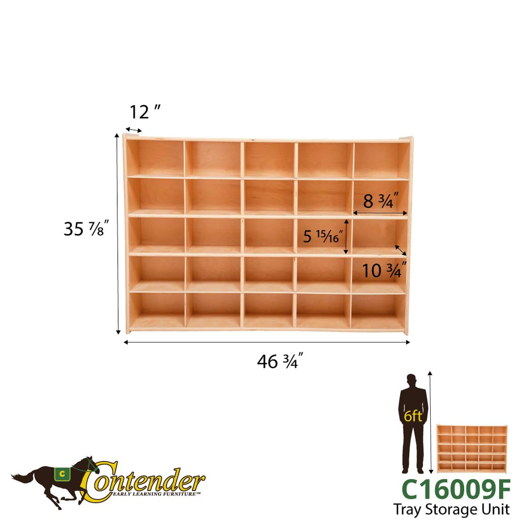 Contender 25 Cubby Birch Plywood Storage Cabinet, Office And Homeschool Organizer For Toys, Books, Art And Craft Supplies, Greengaurd Gold Certified [ Fully Assembled ]