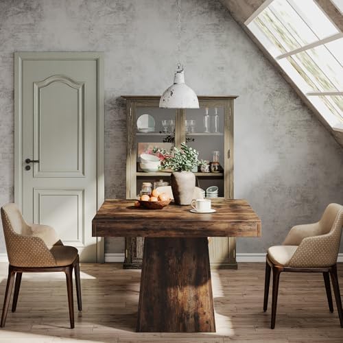 Tribesigns Square Dining Table for 4, 31.5" Farmhouse Small Kitchen Table