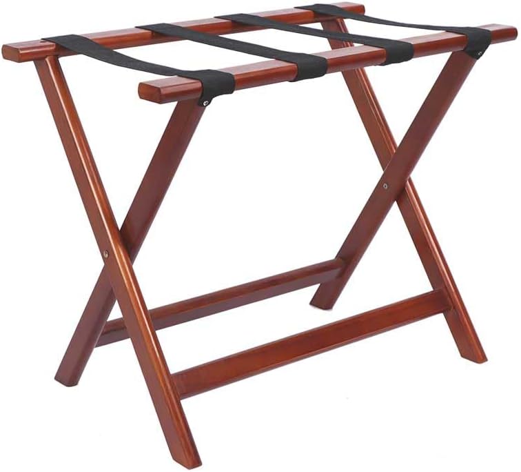 LZMS Walnut Wood Folding Luggage Rack 24.75" x 14.25" x 19.75",Luggage Stand for Guest Room,High-end Hotels, Resorts & Home | Premium Walnut Finish