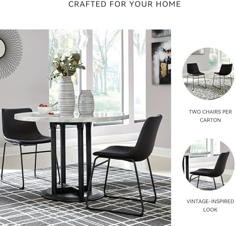 Signature Design by Ashley Centiar Dining Chairs Set of 2, Black