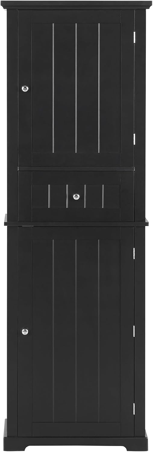 Merax 67.3" Pantry Cabinet with Three Doors & One Drawer, Adjustable...