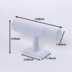 Coward T-Bar Bracelet Holder Organizer Jewelry Display Boutique Watch Stand for Home Organization Storage (Gray Velvet)