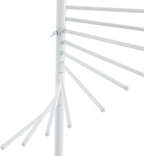 Freestanding Scarf Display Rack, Metal Spiral Scarf Holder with 30 Rods, Hijab Stand Belt Pants Hanger Organizer for Locker Room, Home, Office, Commercial Shopping Mall, Clothing Store (17X67in White)
