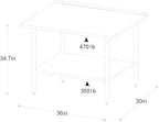 ROCKPOINT Stainless Steel Prep & Work with Backsplash 30x36 Inches, NSF Commercial Heavy Duty Table with Undershelf for Kitchen, Home and Hotel