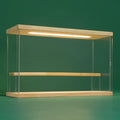 NONEMEY Clear Acrylic Display Case Stand with LED Light 2/3/4/5/6 Tier Storage Box Showcase Dustproof Organizer Box for Collectibles (2Tier 12*4*7inch)