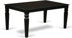 East West Furniture LGDA7-BLK-12 7 Piece Dinette Set Contains a Rectangle Kitchen Table with Butterfly Leaf and 6 Polyester Fabric Parson Dining Chairs, 42x84 Inch, Black
