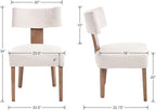 Upholstered Dining Chairs Set of 6 with Seat Covers, Modern Wooden Kitchen Chairs Fabric Side Dining Room Chair Farmhouse Dinner Chair, Beige