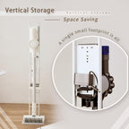 Vacuum Cleaner Stand Freestanding Holder with Accessory Storage for Vacuum Cleaners & Accessories - White Metal