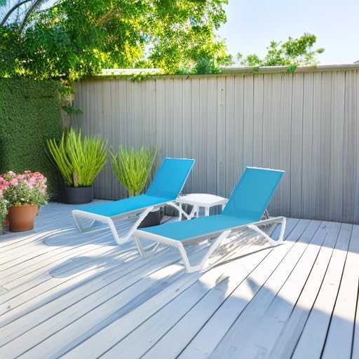 Kozyard Outdoor Chaise Lounge Chair, Full Flat Adjustable Patio Lounger with ...