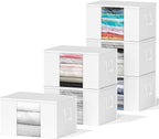 SpaceAid 6 Pack 90L Clothing Storage Bags, Heavy Duty Closet Storage Bins, Extra Large Moving bags, Storage Containers for Clothes, Blankets, Comforters, and Pillows - White
